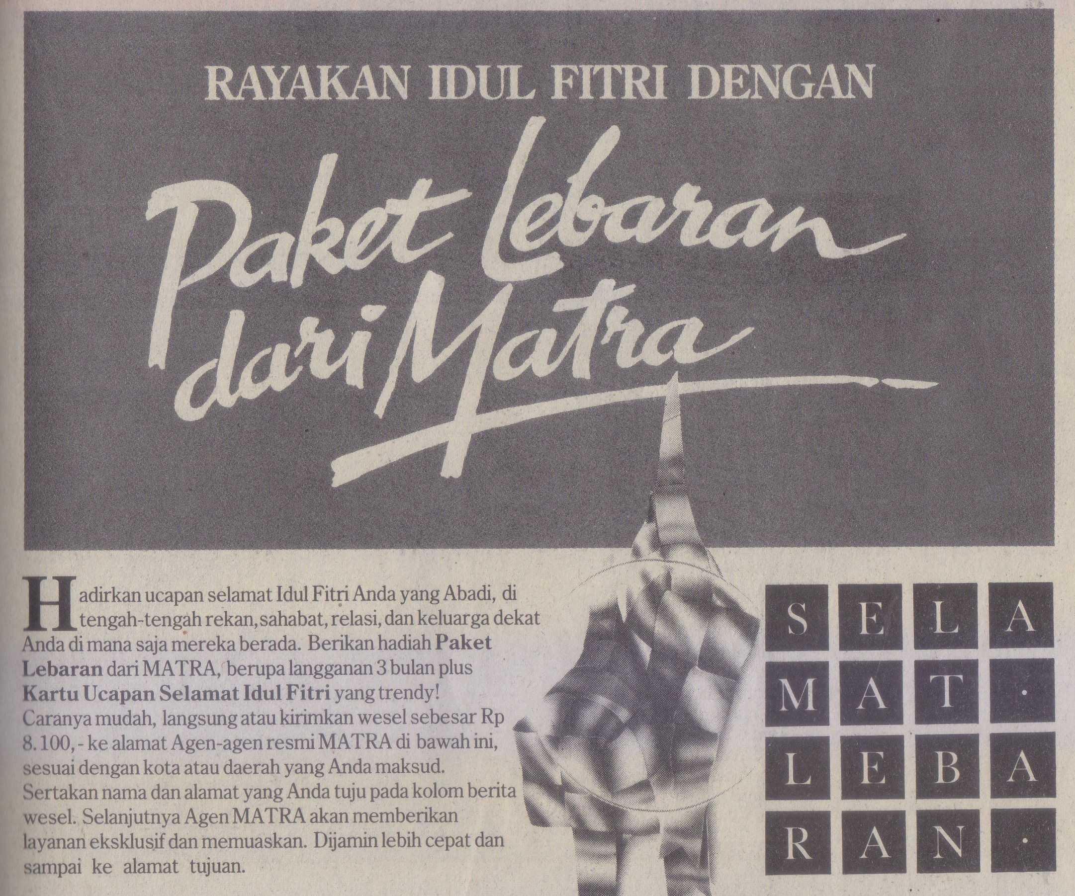Majalah Matra, Lebaran Selera Pria