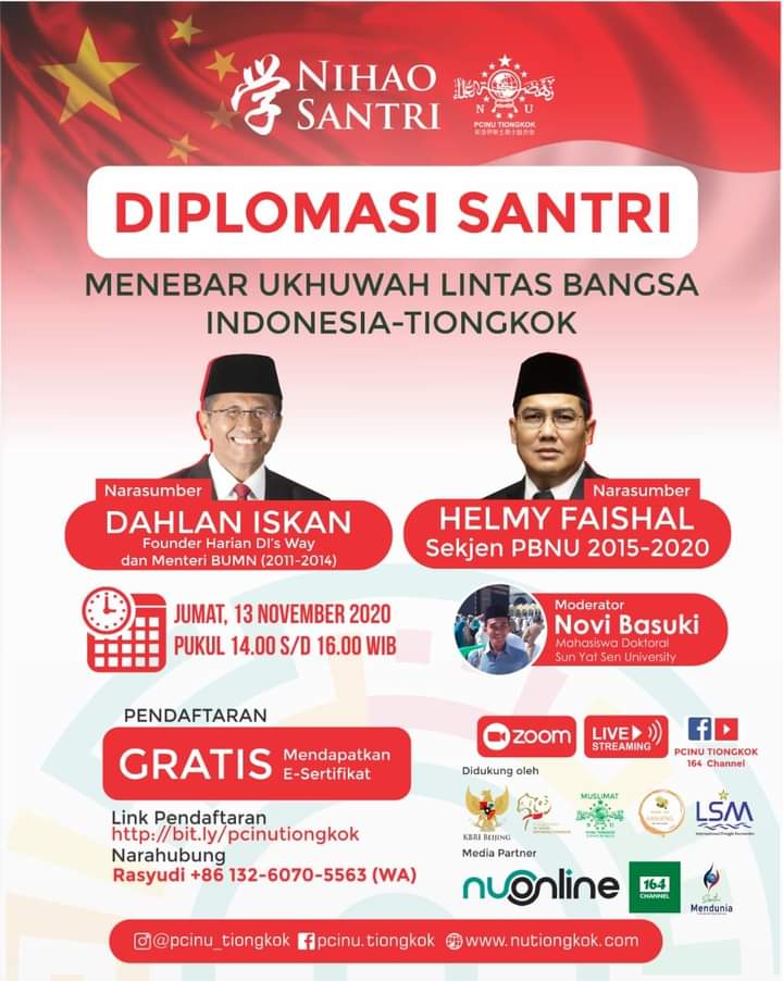 Diplomasi Santri, NU Tiongkok Kuatkan Relasi Indonesia-Tiongkok