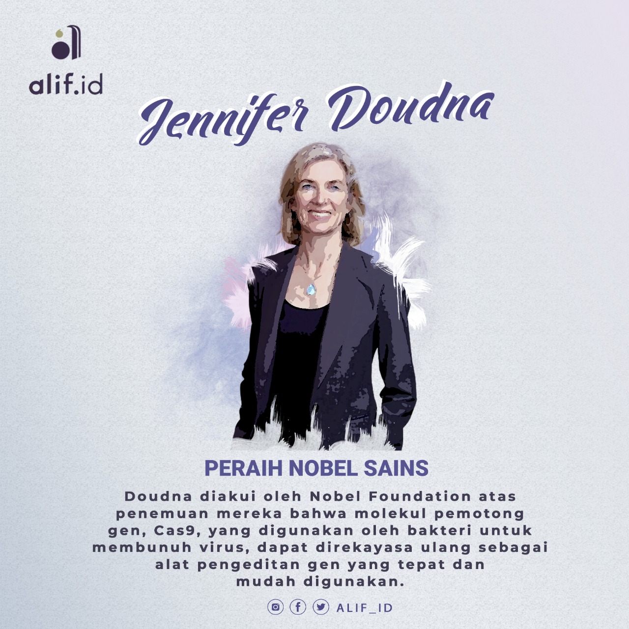 Perempuan dan Nobel (2): Jennifer Doudna, Peraih Nobel Sains